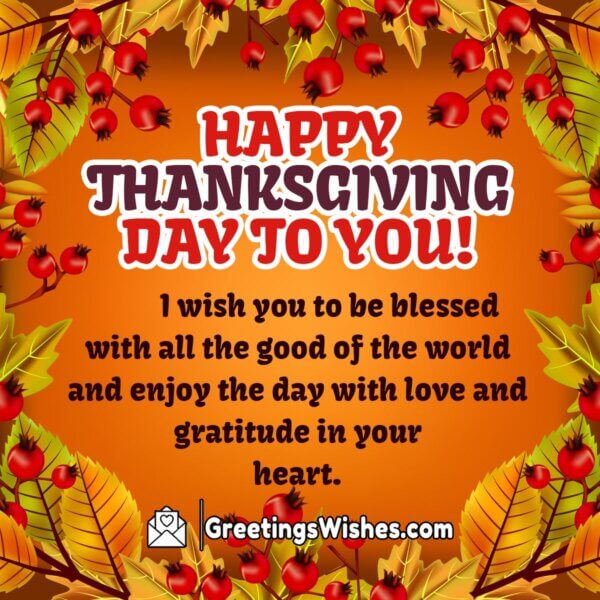 Thanksgiving Day Wishes, Messages (24th November) - Greetings Wishes