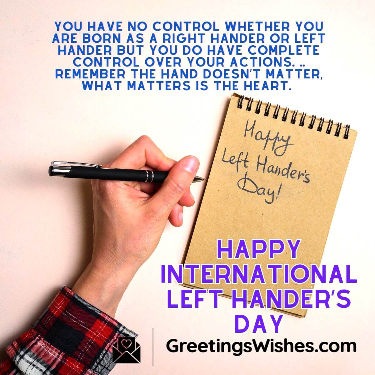 International Left Handers Day Greetings Message Pic