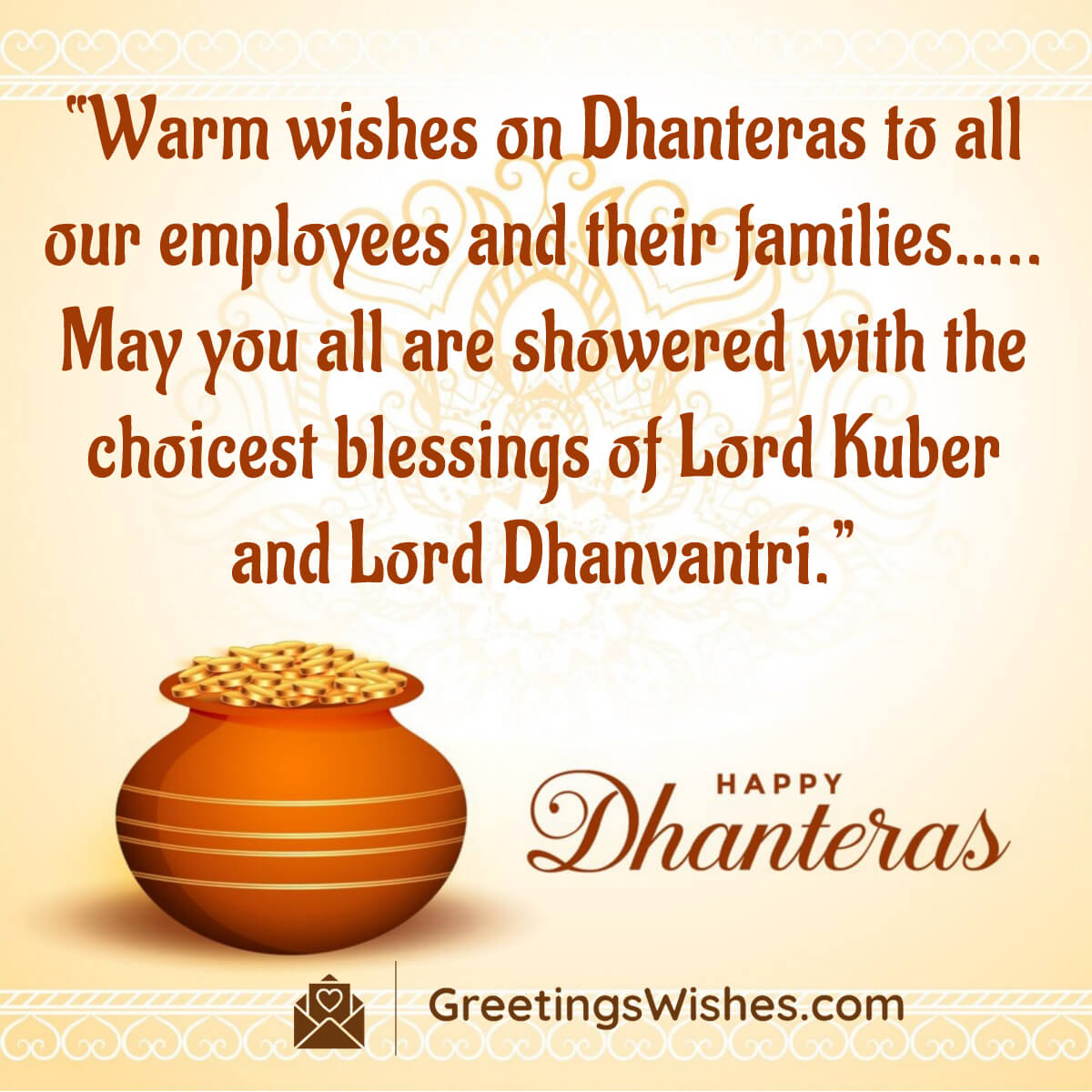 Dhanteras Wishes For Employees