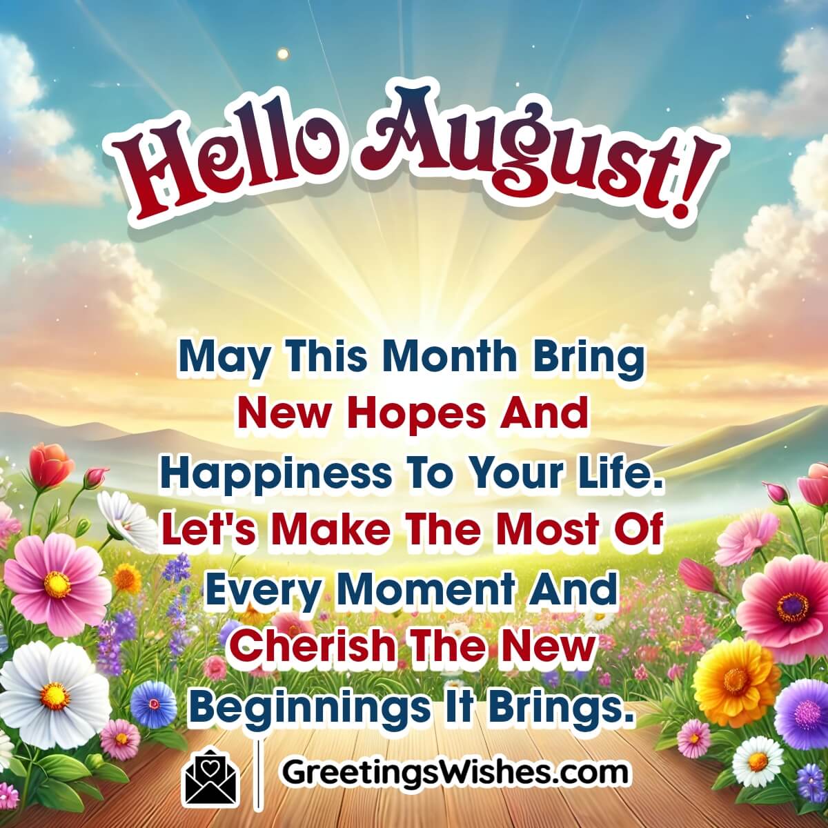 Hello August Month Wish Image