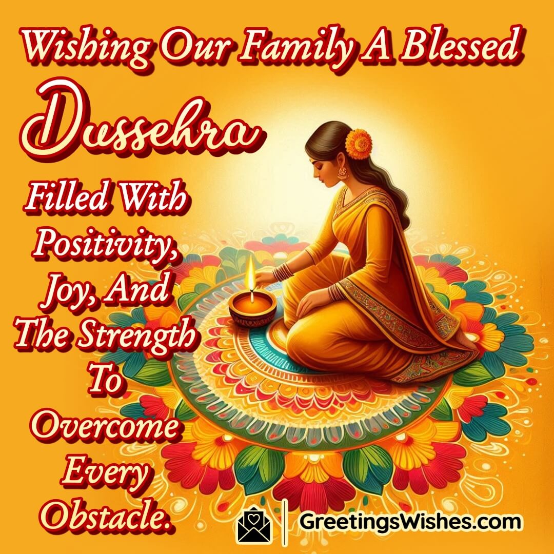 Blessed Dussehra Wish Image For Family