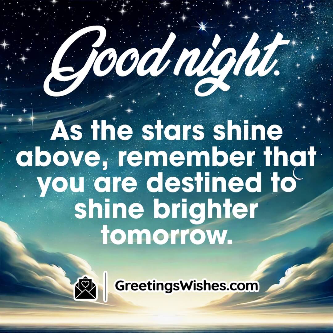 Inspirational Good Night Serene Starry Sky Image